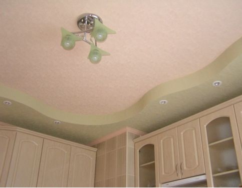 Красивые потолки на кухне из гипсокартона